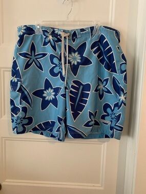 TAG RIDER , Blue Floral Men's Swim Trunks